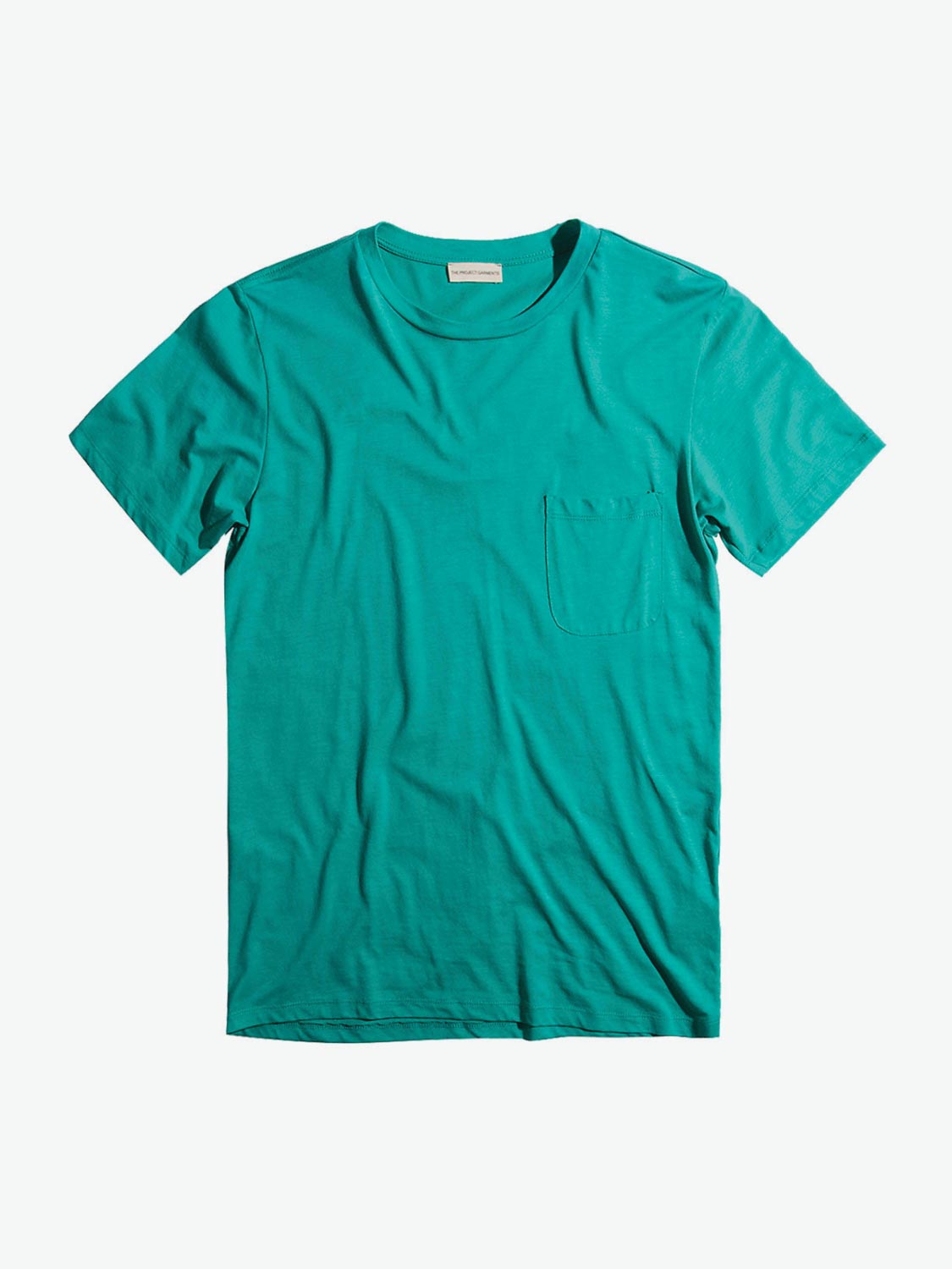 The Project Garments Crew Neck Modal-Blend Pocket T-shirt Cyan