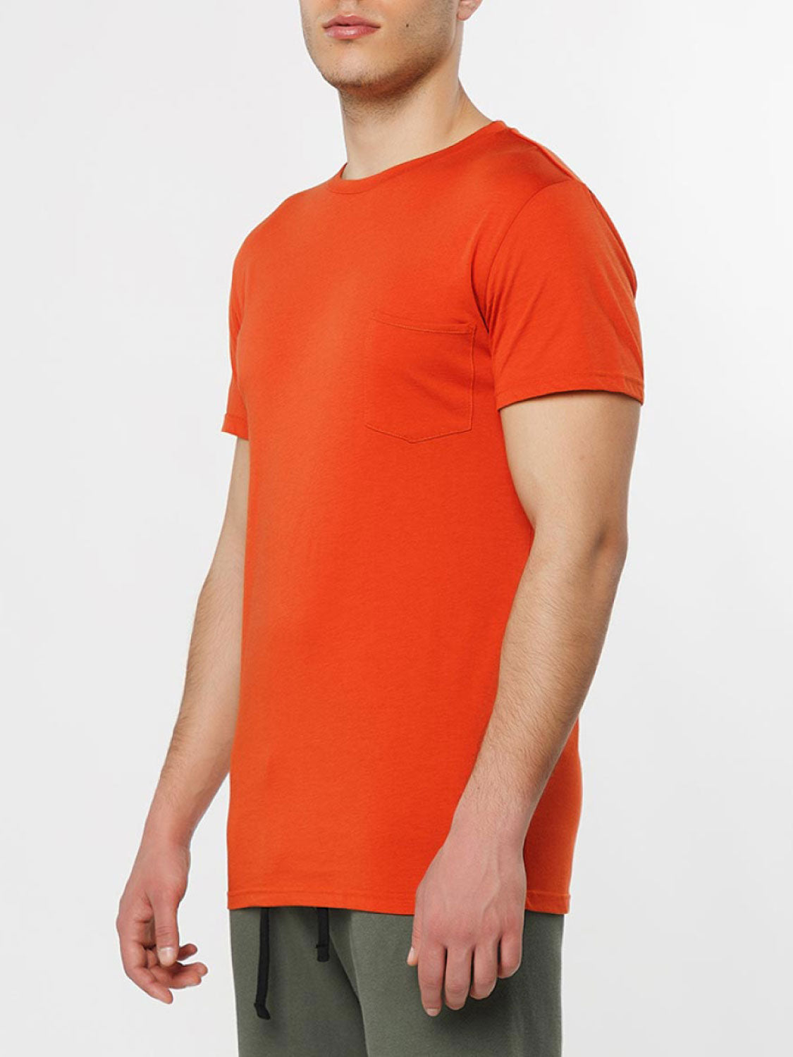 Crew Neck Modal-Blend Pocket T-shirt Basketball | C