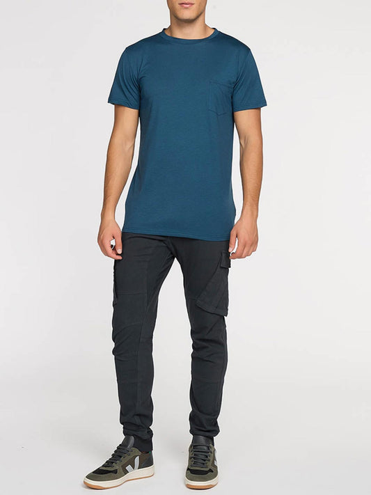 Crew Neck Modal-Blend Pocket T-shirt Blueberry | D