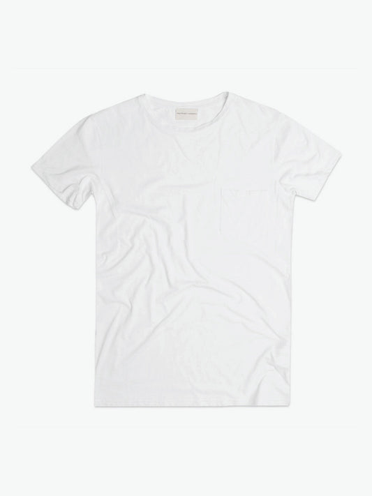 Crew Neck Modal-Blend Pocket T-shirt White | A