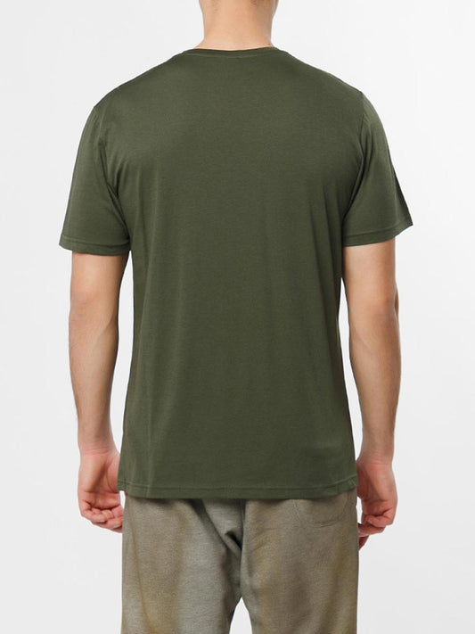 Crew Neck Regular Fit Organic Cotton T-shirt Khaki | D