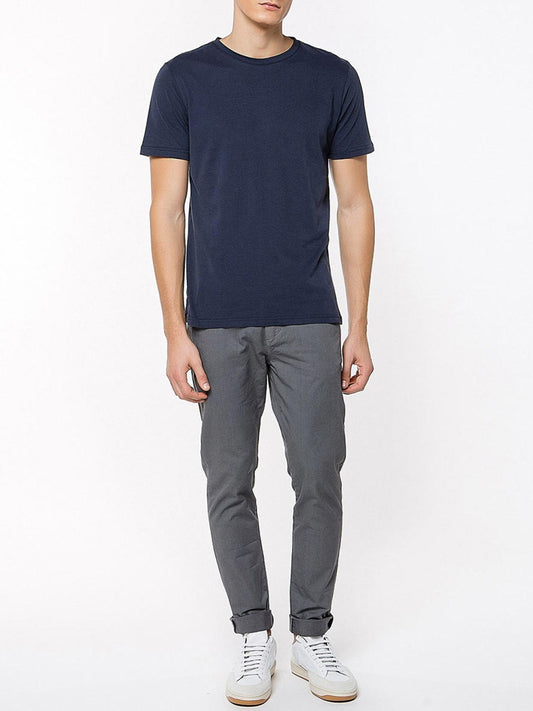 Crew Neck Organic Cotton T-shirt Navy Blue