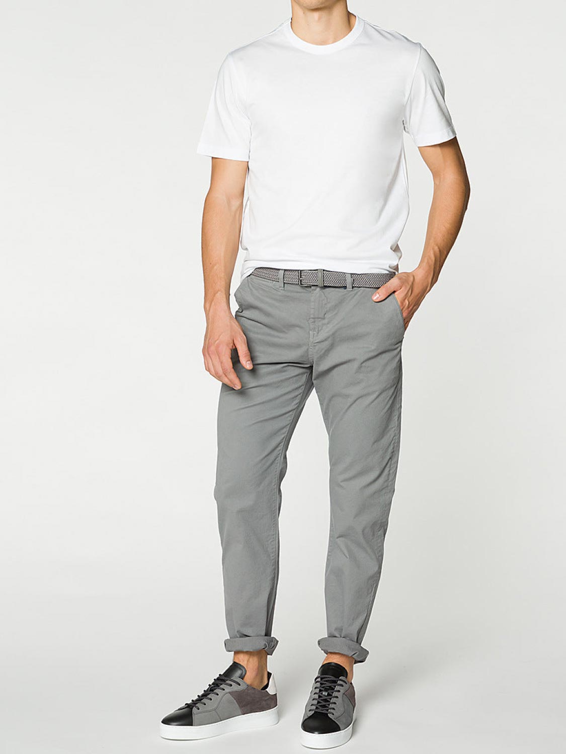 Crew Neck Tailor-Fit Supima Cotton T-shirt White | E