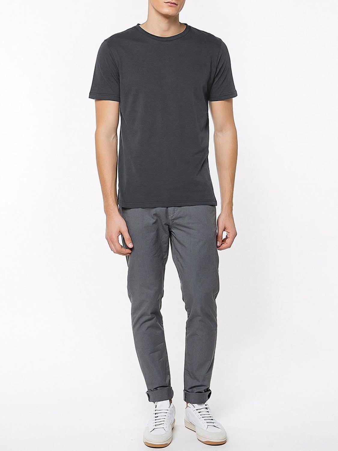 The Project Garments Crew Neck Organic Cotton T-shirt Asphalt