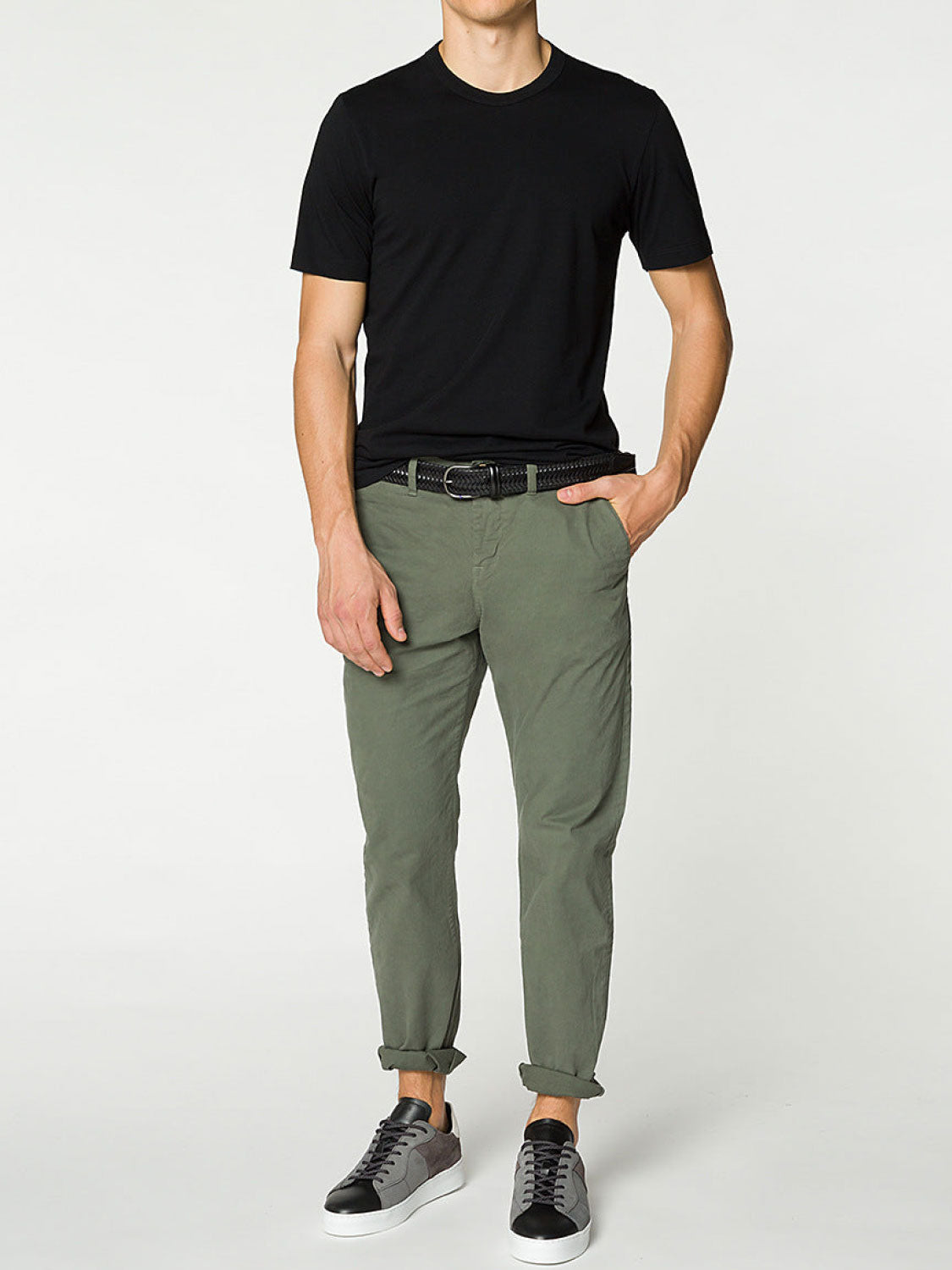 Crewneck Regular Fit Organic Cotton T-shirt Black | E