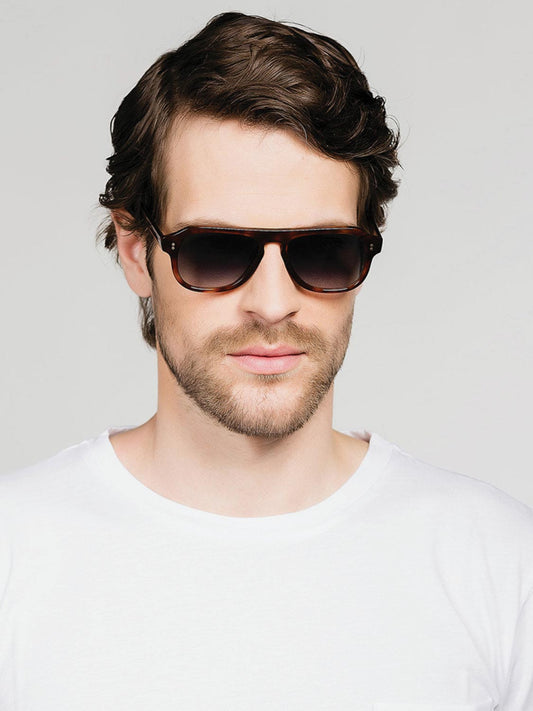 Cutler and Gross Aviator Sunglasses Dark Tortoiseshell | B