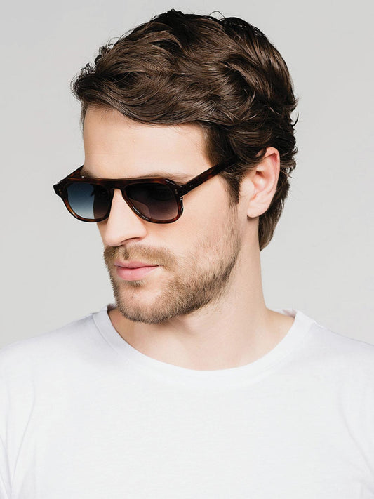 Cutler and Gross Aviator Sunglasses Dark Tortoiseshell | C