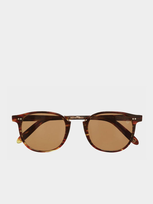 Cutler and Gross Kingsman Round Sunglasses Dark Turtle | C