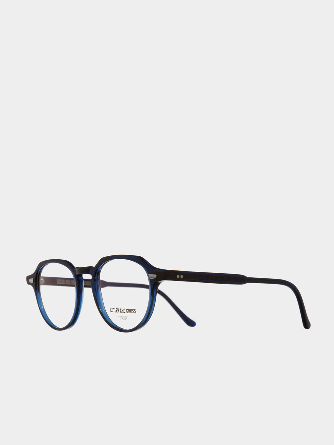 Cutler and Gross Hexagonal-Frame Navy Blue Acetate Optical Glasses | B