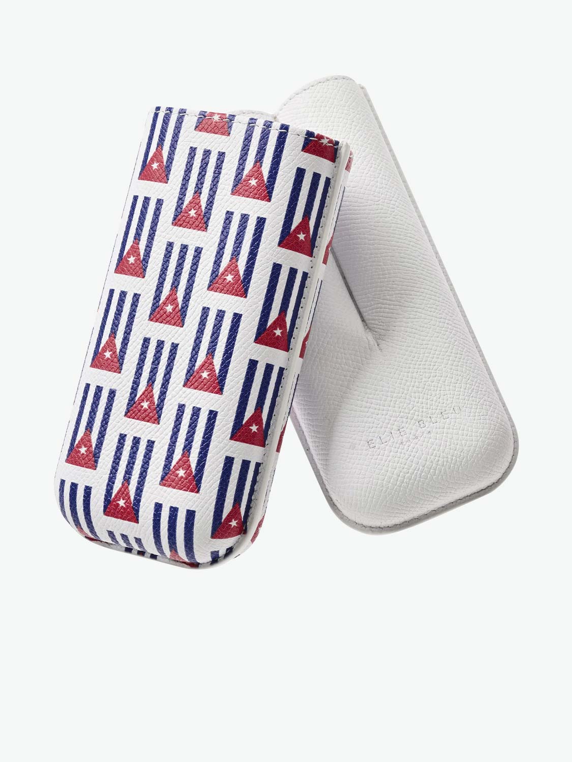 Elie Bleu Small Cuban Flags Double Cigar Case
