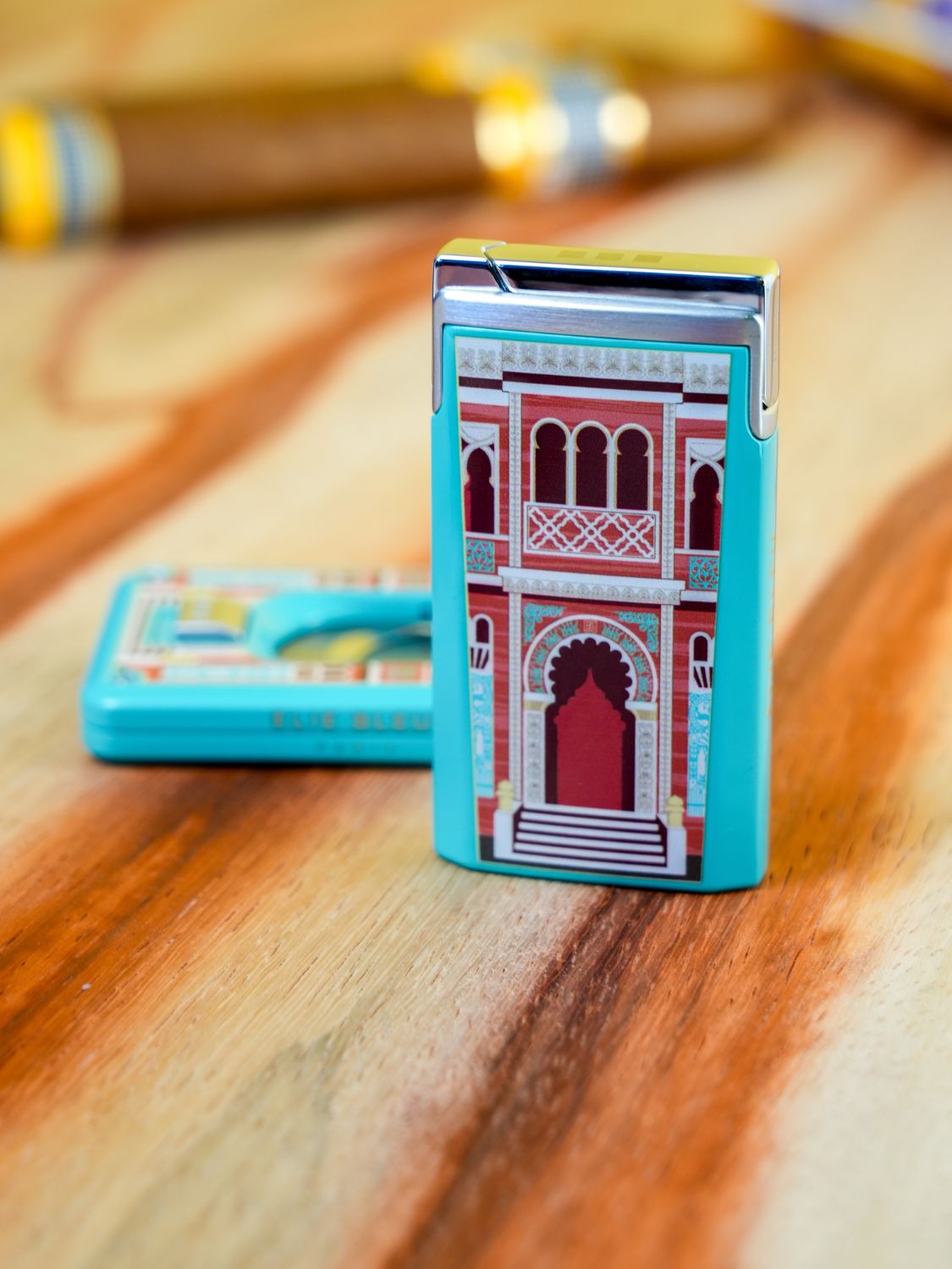 Elie Bleu Casa Cubana J15 Cienfuegos Cigar Lighter Turquoise
