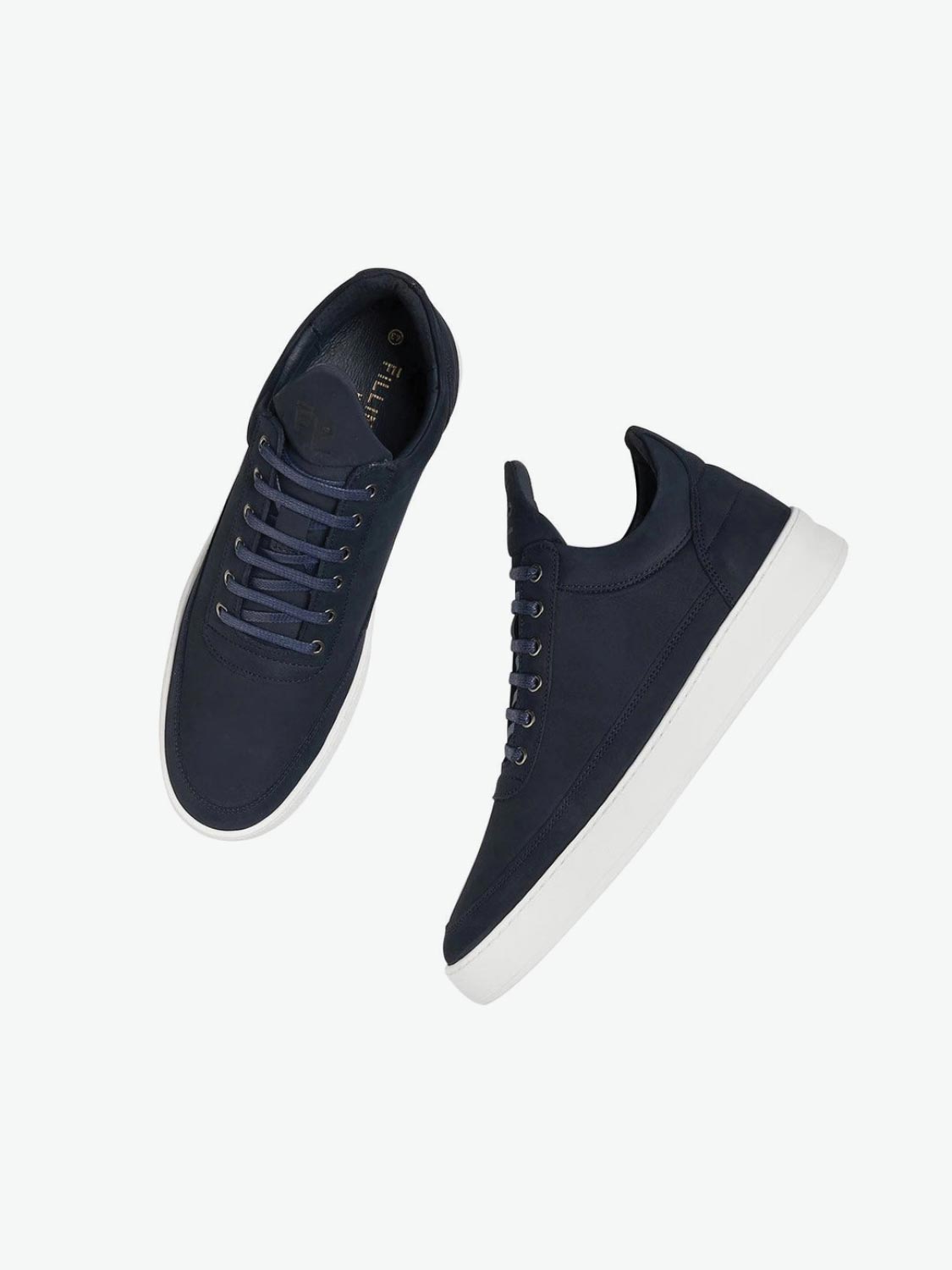 Filling Pieces Low Top Plain Lane Nubuck Navy Blue | The Project Garments - D