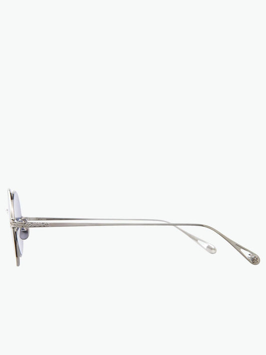 Garrett Leight X Ozzy Sunglasses Platinum Semi-Flat Indigo