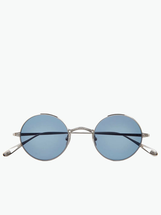 Garrett Leight X Ozzy Sunglasses Platinum Semi-Flat Indigo
