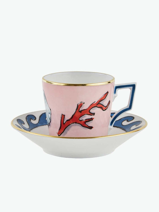 Ginori 1735 Espresso Cups And Saucers Set Of Two