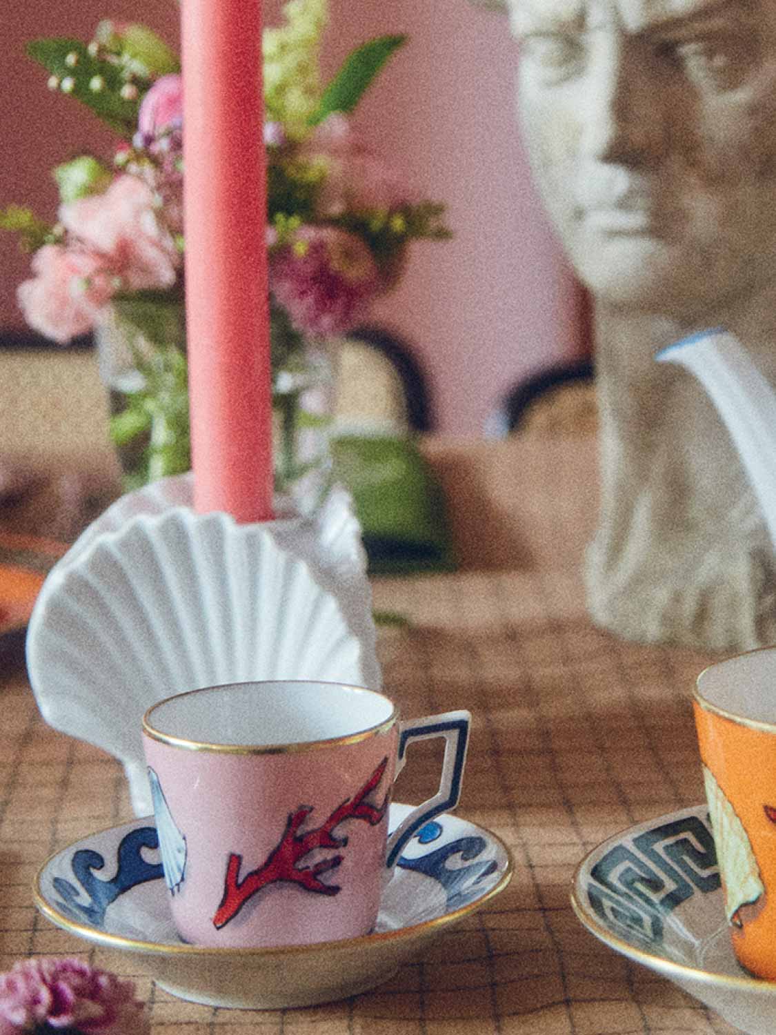 Ginori 1735 Espresso Cups And Saucers Set Of Two