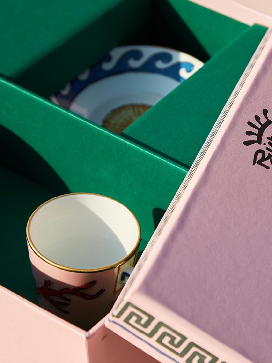 Ginori 1735 Espresso Cups And Saucers Set Of Two