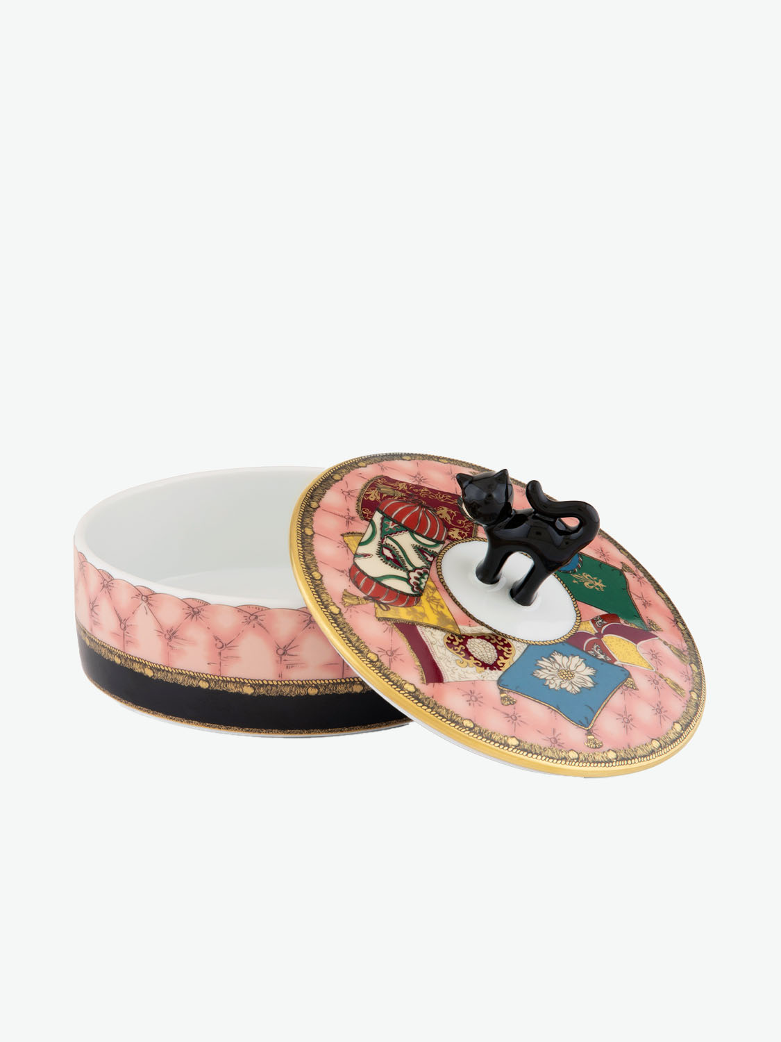 Richard Ginori Totem Cat Round Box