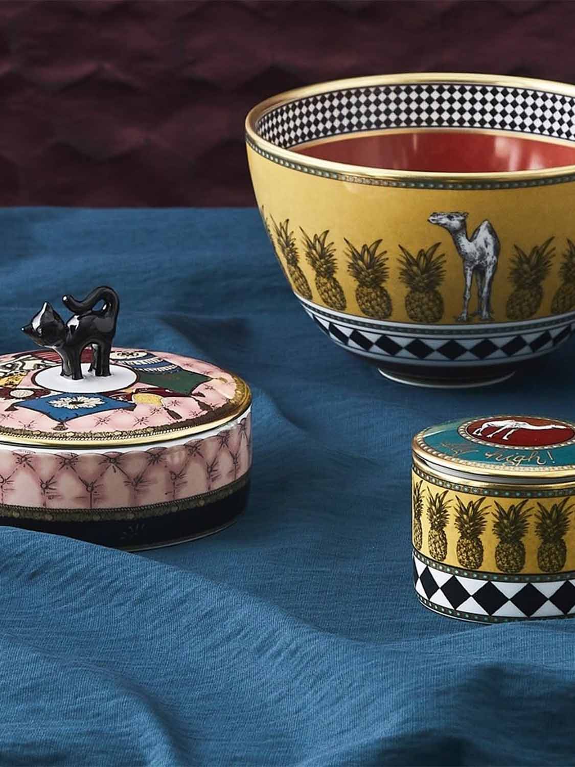Ginori 1735 Totem Gatto Porcelain Round Box