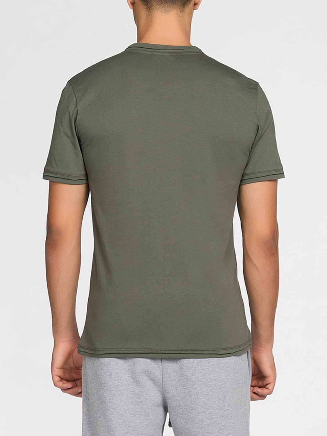 Organic Cotton Short Sleeve Henley T-shirt Khaki | C