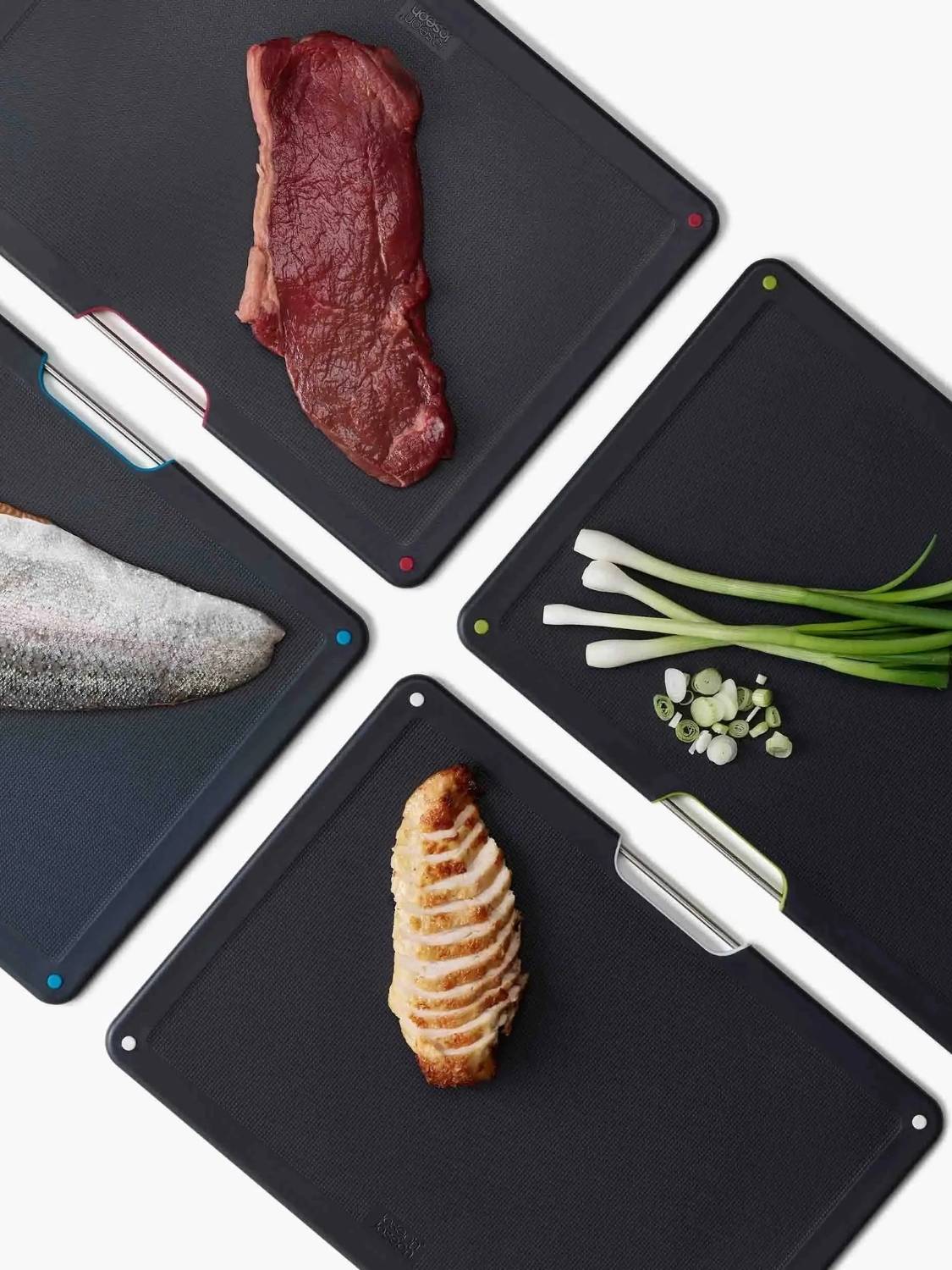 Joseph Joseph Folio Steel 4-piece Chopping Board Set With Black Stainless-Steel Case