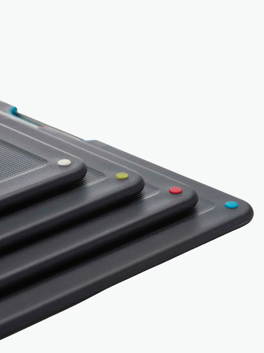 Joseph Joseph Folio Steel 4-piece Chopping Board Set With Black Stainless-Steel Case