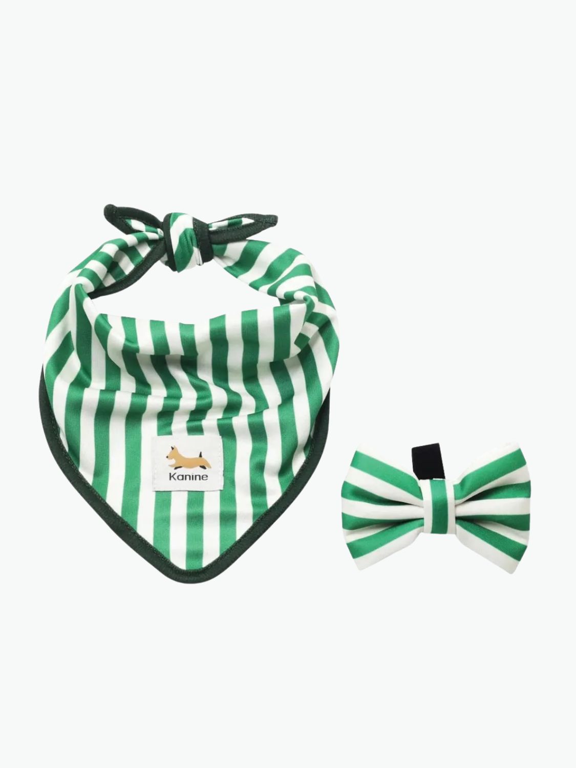 Σετ Μπαντάνα Παπιγιόν Σκύλου Kanine Bandana And Bow Set Green