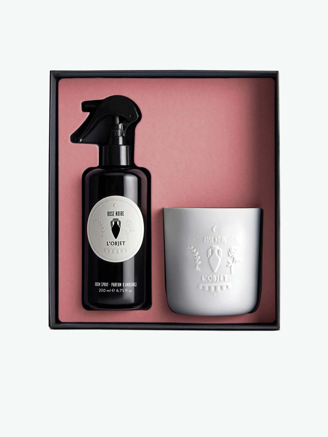 L' Objet Rose Noire Room Spray and Candle Gift Set