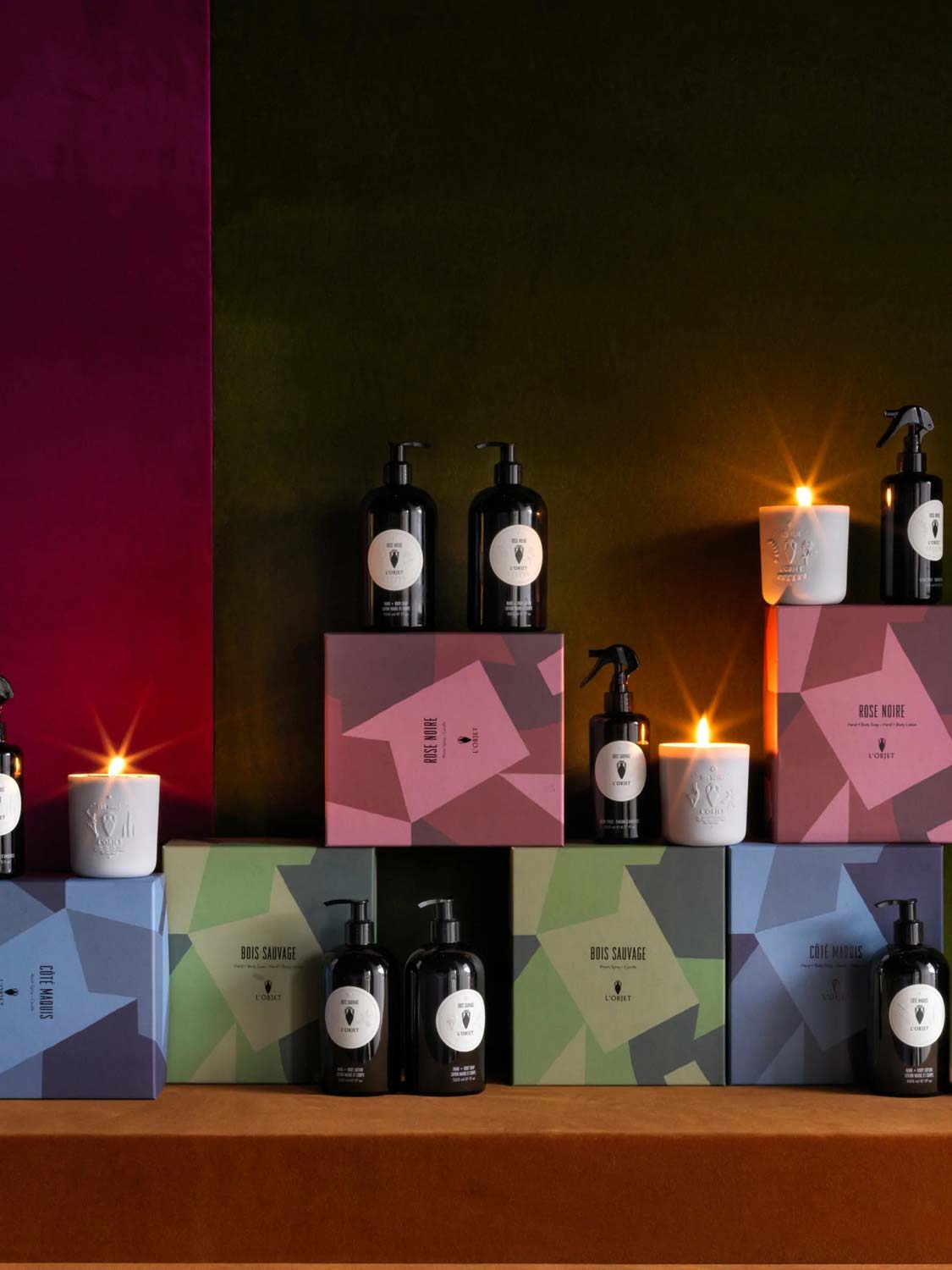 L' Objet Rose Noire Room Spray and Candle Gift Set