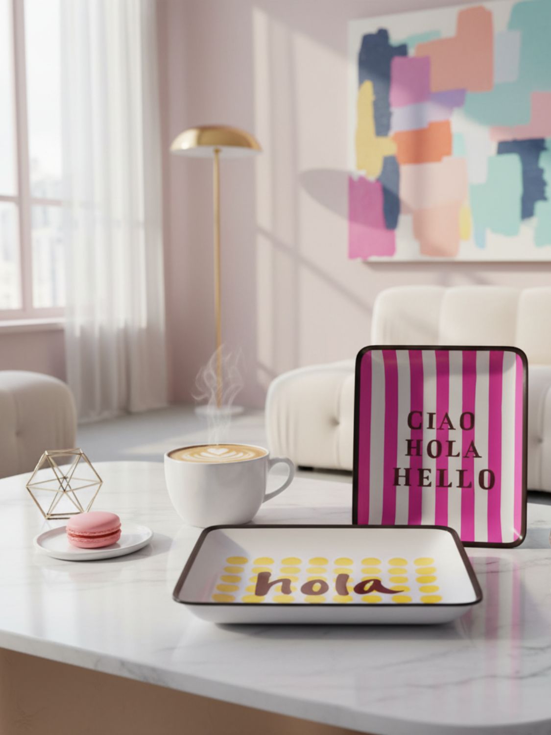 Les Ottomans Bella Italia Hand-Painted Tray