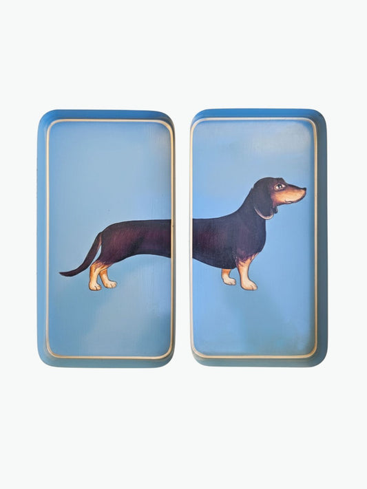 Σετ Δίσκων Les Ottomans Dachshund Hand-Painted Tray ( Set Of Two)