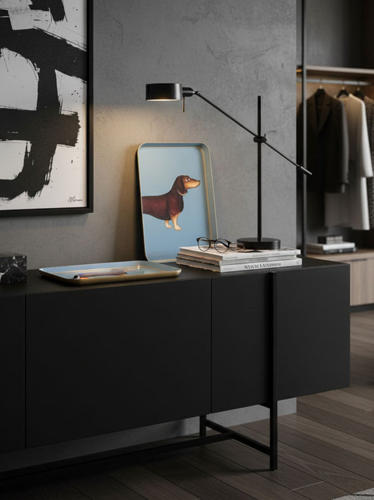 Les Ottomans Dachshund Hand-Painted Tray ( Set Of Two)