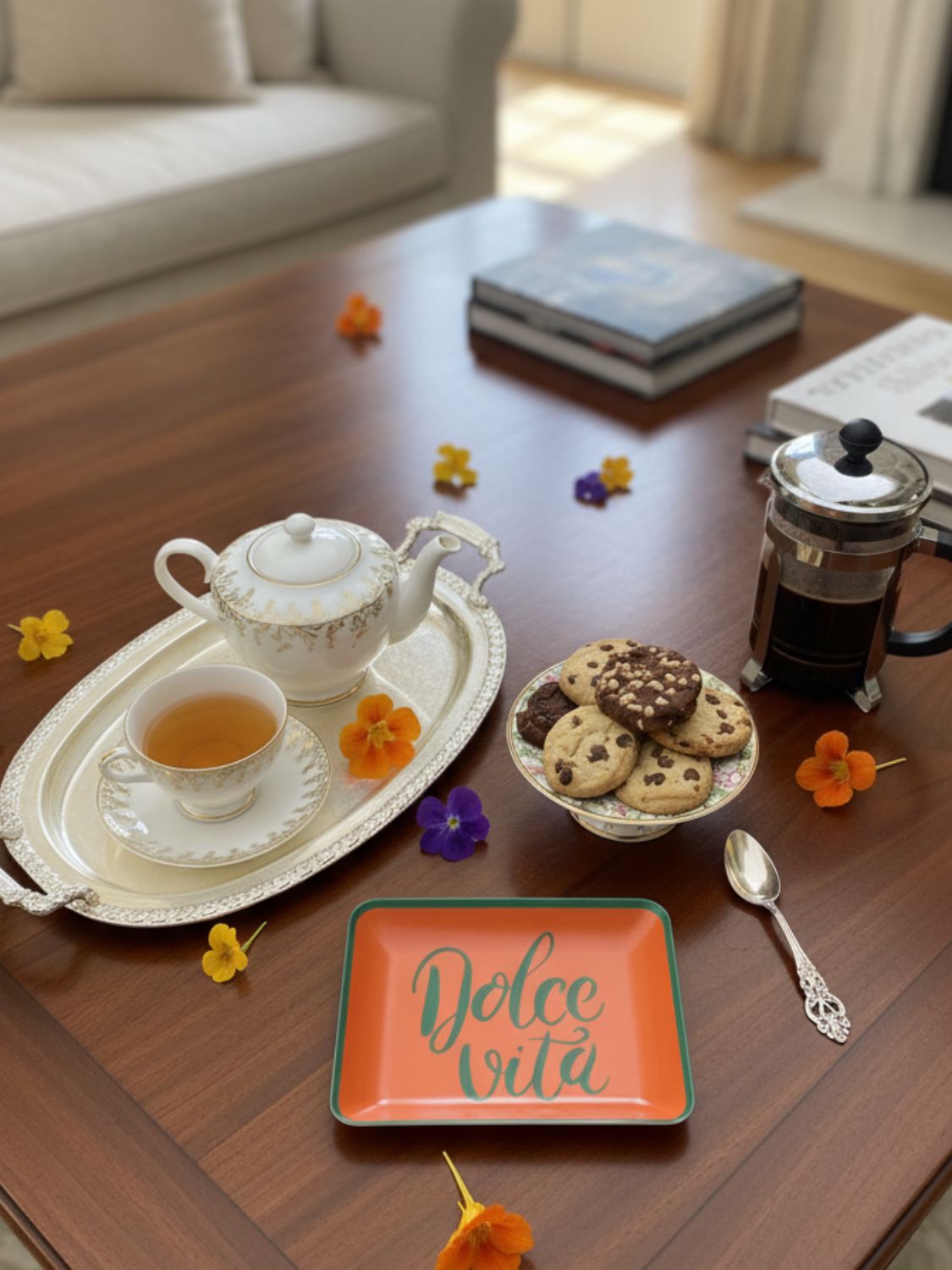 Les Ottomans Dolce Vita Hand-Painted Tray