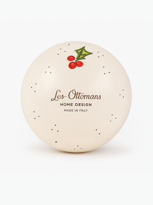 Χριστουγεννιάτικη Διακοσμητική Μπάλα Les Ottomans Christmas Ceramic Ball Mistletoe 8cm