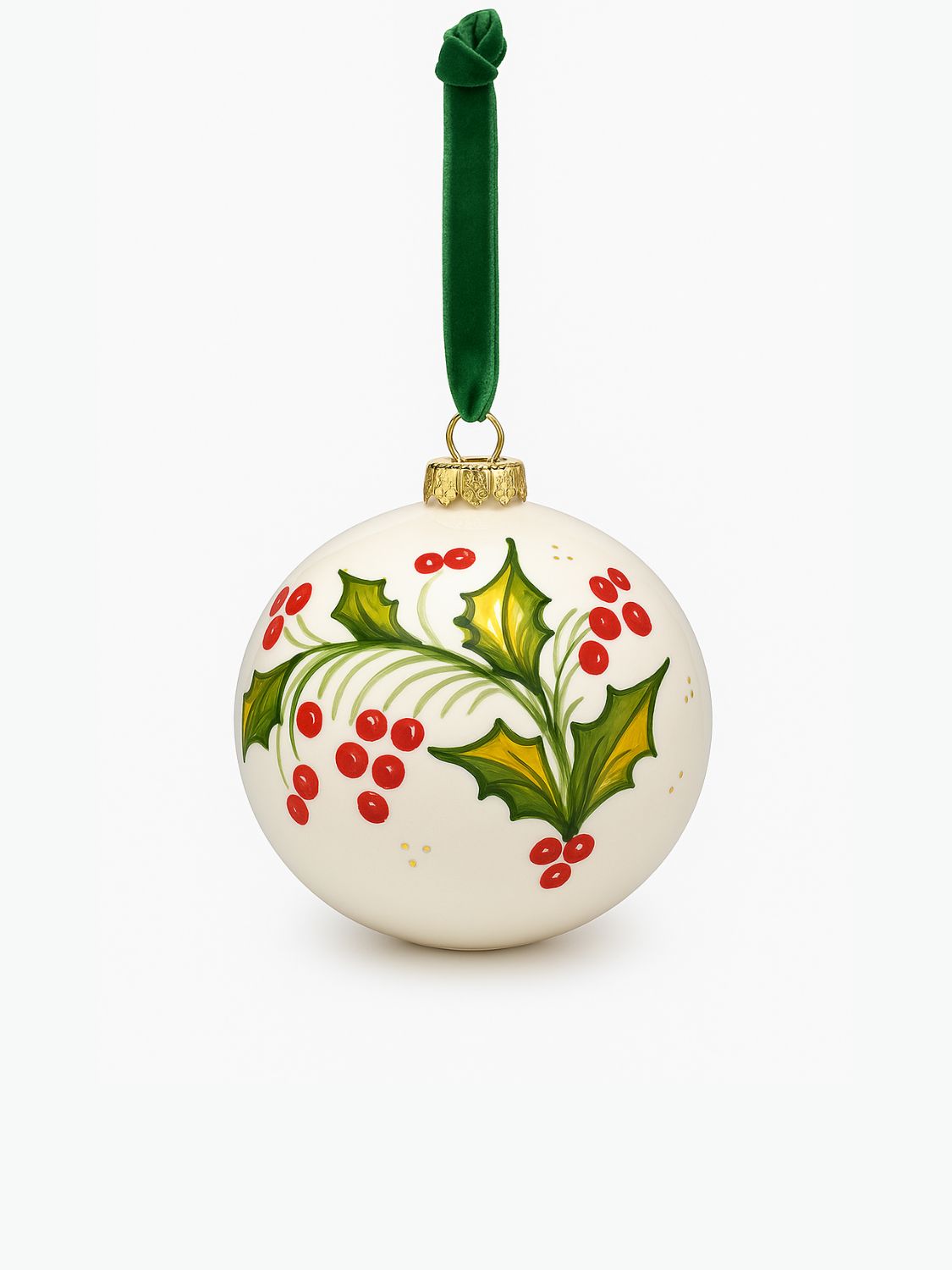 Χριστουγεννιάτικη Διακοσμητική Μπάλα Les Ottomans Christmas Ceramic Ball Mistletoe 10cm