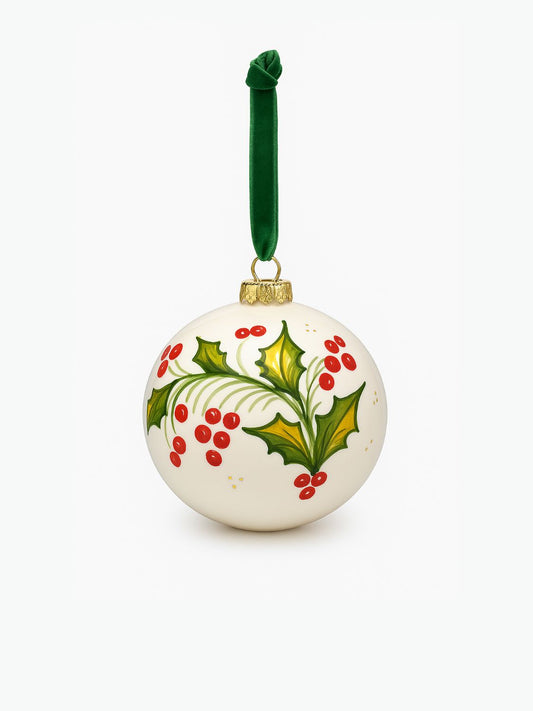 Χριστουγεννιάτικη Διακοσμητική Μπάλα Les Ottomans Christmas Ceramic Ball Mistletoe 8cm