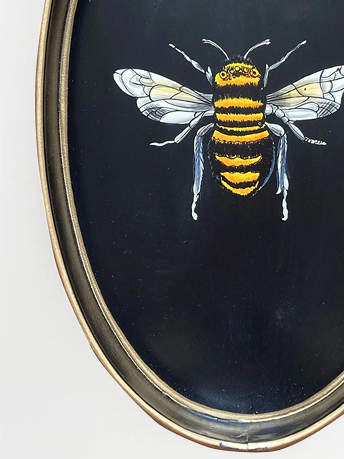 Les Ottomans Bumble Bee Hand-Painted Iron Tray