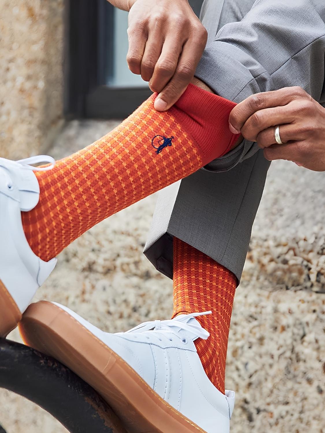 London Sock Co Shaken and Stirred Russet Socks