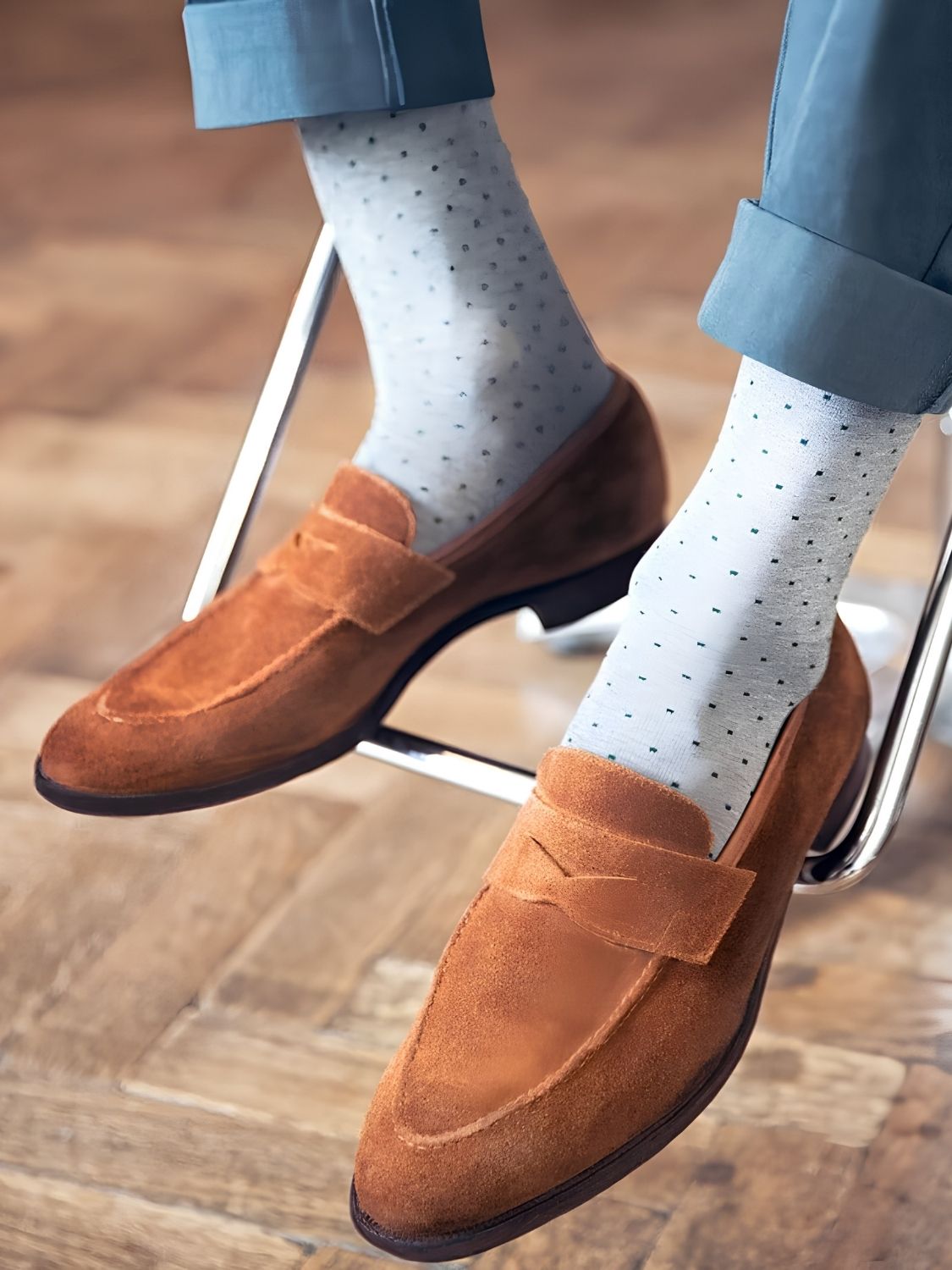 London Sock Co Spot of Style Socks Grey