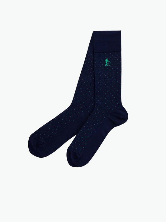 London Sock Co Spot of Style Socks Navy