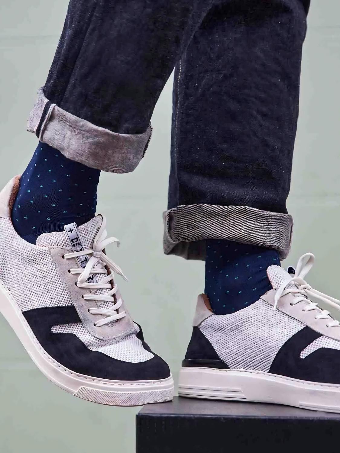 London Sock Co Spot of Style Socks Navy