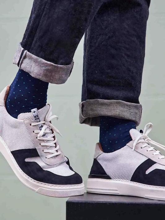London Sock Co Spot of Style Socks Navy