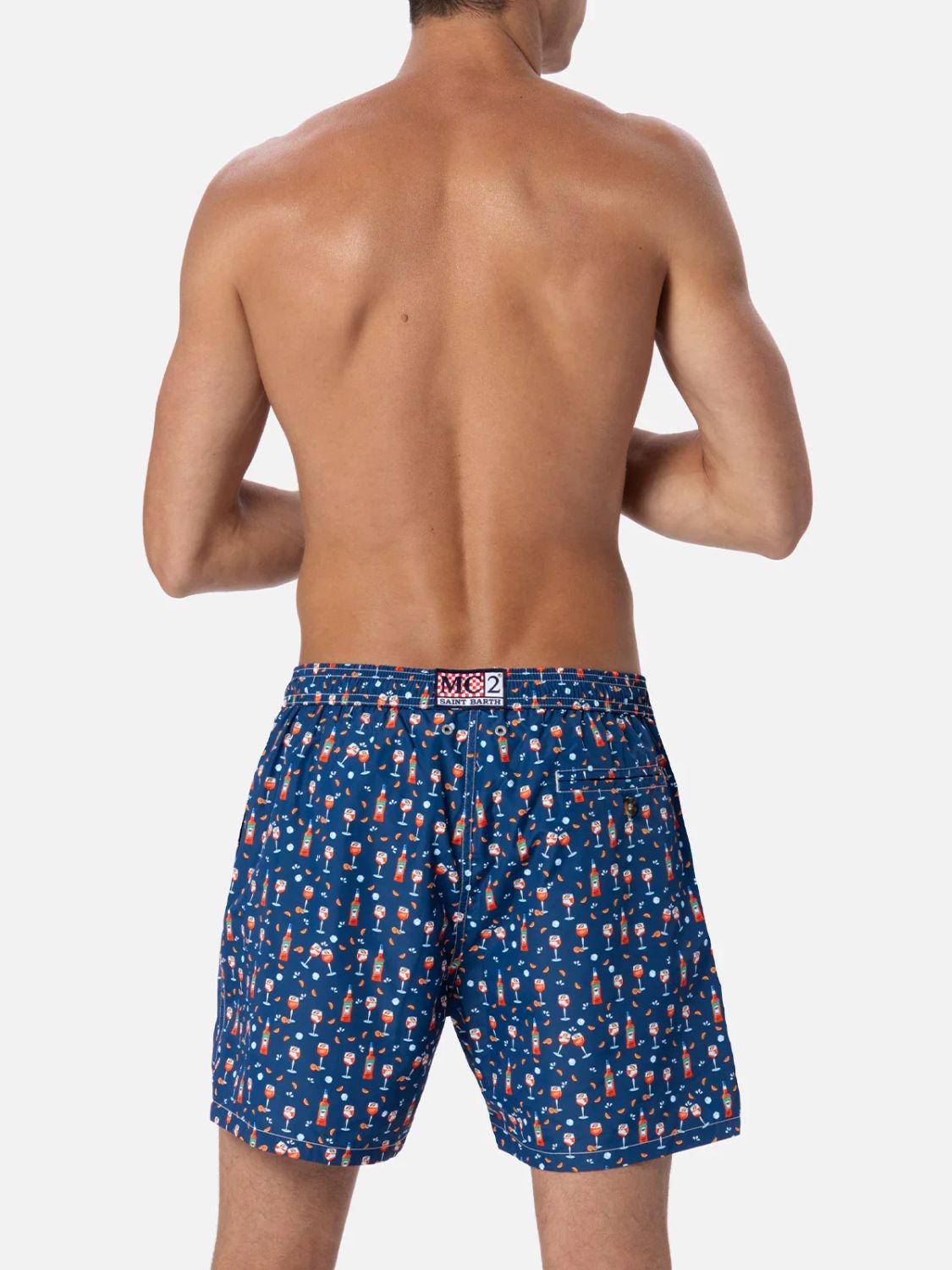 MC2 Saint Barth Aperol Spritz print swim shorts