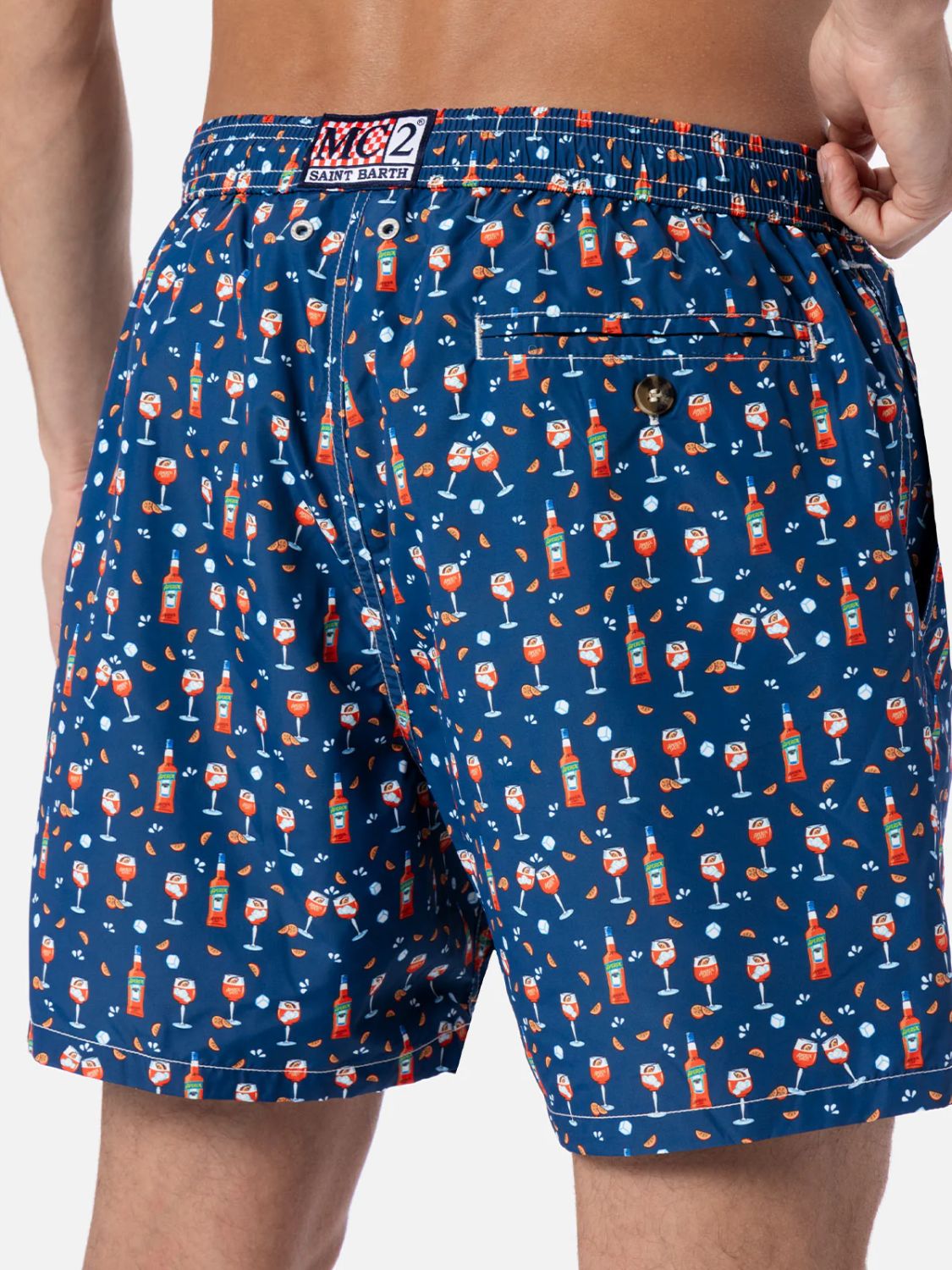 MC2 Saint Barth Aperol Spritz print swim shorts