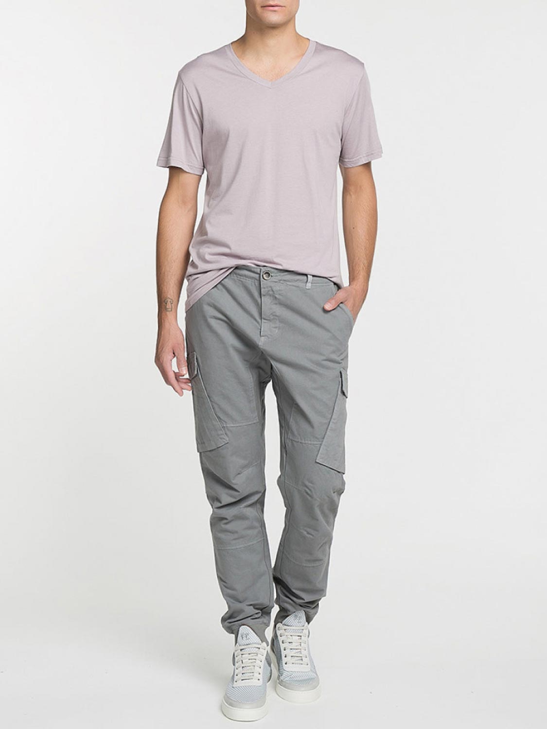 Modal Blend V-neck T-shirt Lavender | E