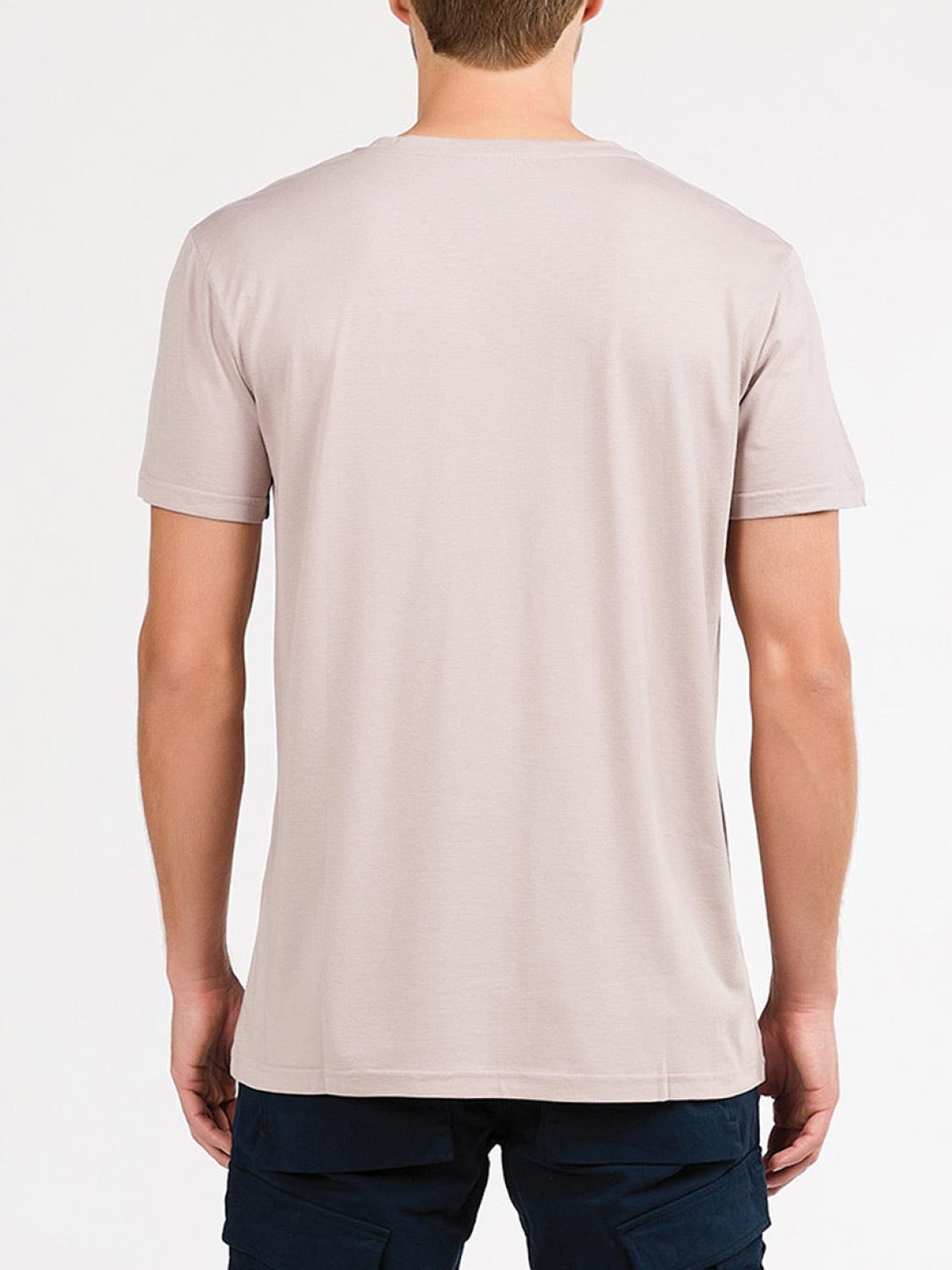 Modal Blend V-neck Pocket T-shirt Polar Orchid | C