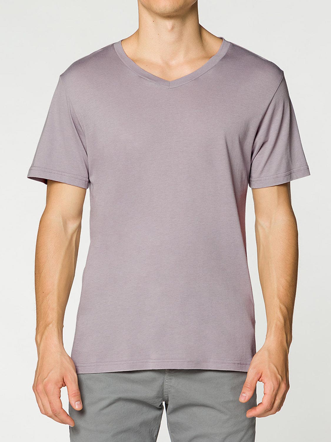 Modal Blend V-neck T-shirt Pastel Mauve | B