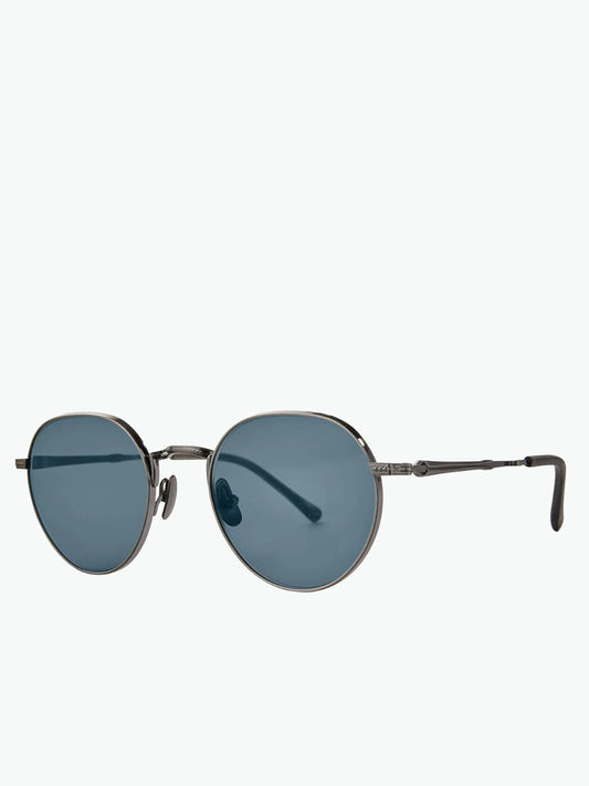 Mr Leight Hachi S Pewter Matte Coldwater Semi Flat Blue Sunglasses