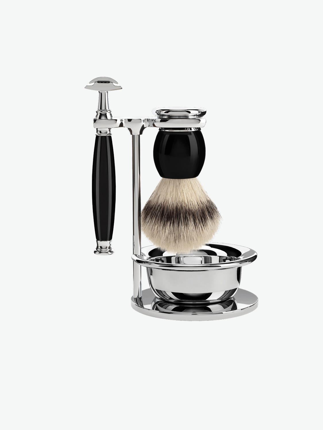 Muhle Sophist Silvertip Fibre Brush and Safety Razor Set