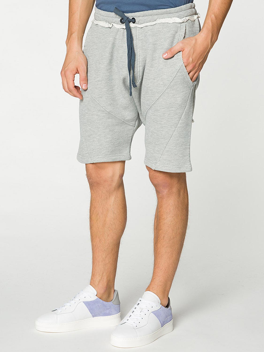 Organic Cotton Jersey Sweatshorts Grey Melange | C